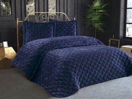 L'essentiel linge de maison Juego de colcha Lima - Azul oscuro